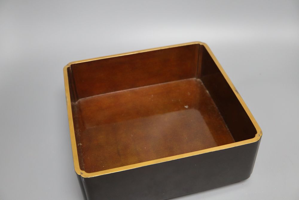 A Japanese lacquered box, 26 x 27cm